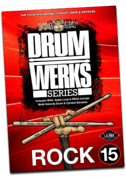 Drum Werks XV rock drum loops Product Box